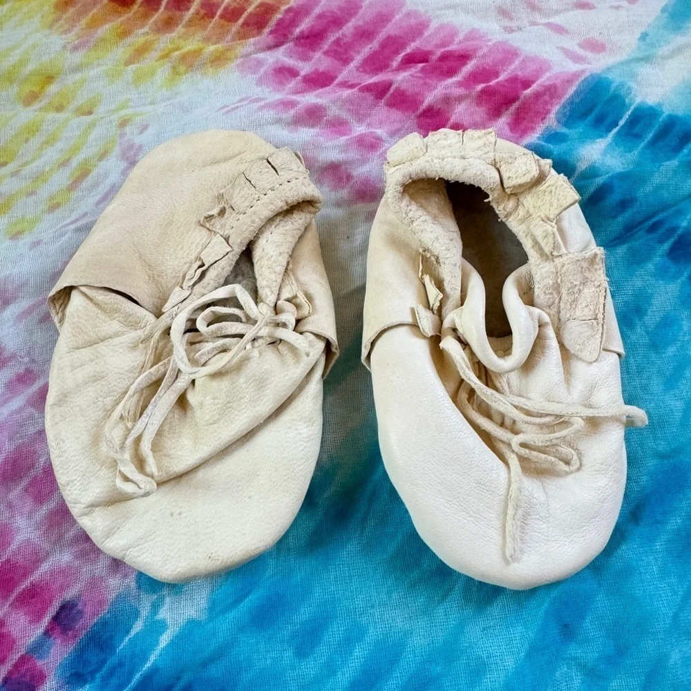 Vintage Baby Leather Moccasins Shoes